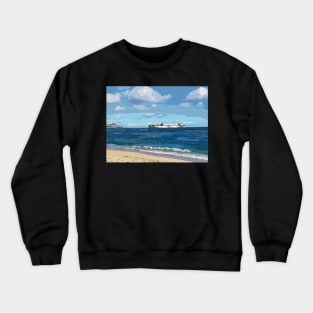 View to Diamond Head from Sand Island Crewneck Sweatshirt